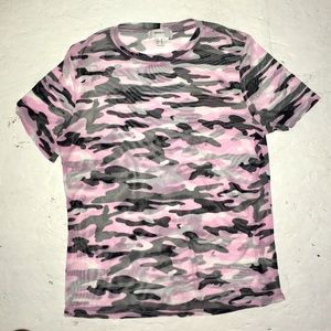 Tops Sheer Barbie Pink Camo Tshirt Womens Size Xxl Poshmark